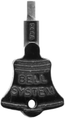 Bell System Key used to replace light in phone booth