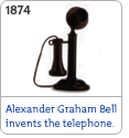 1874 - Alexander Graham Bell invents the telephone